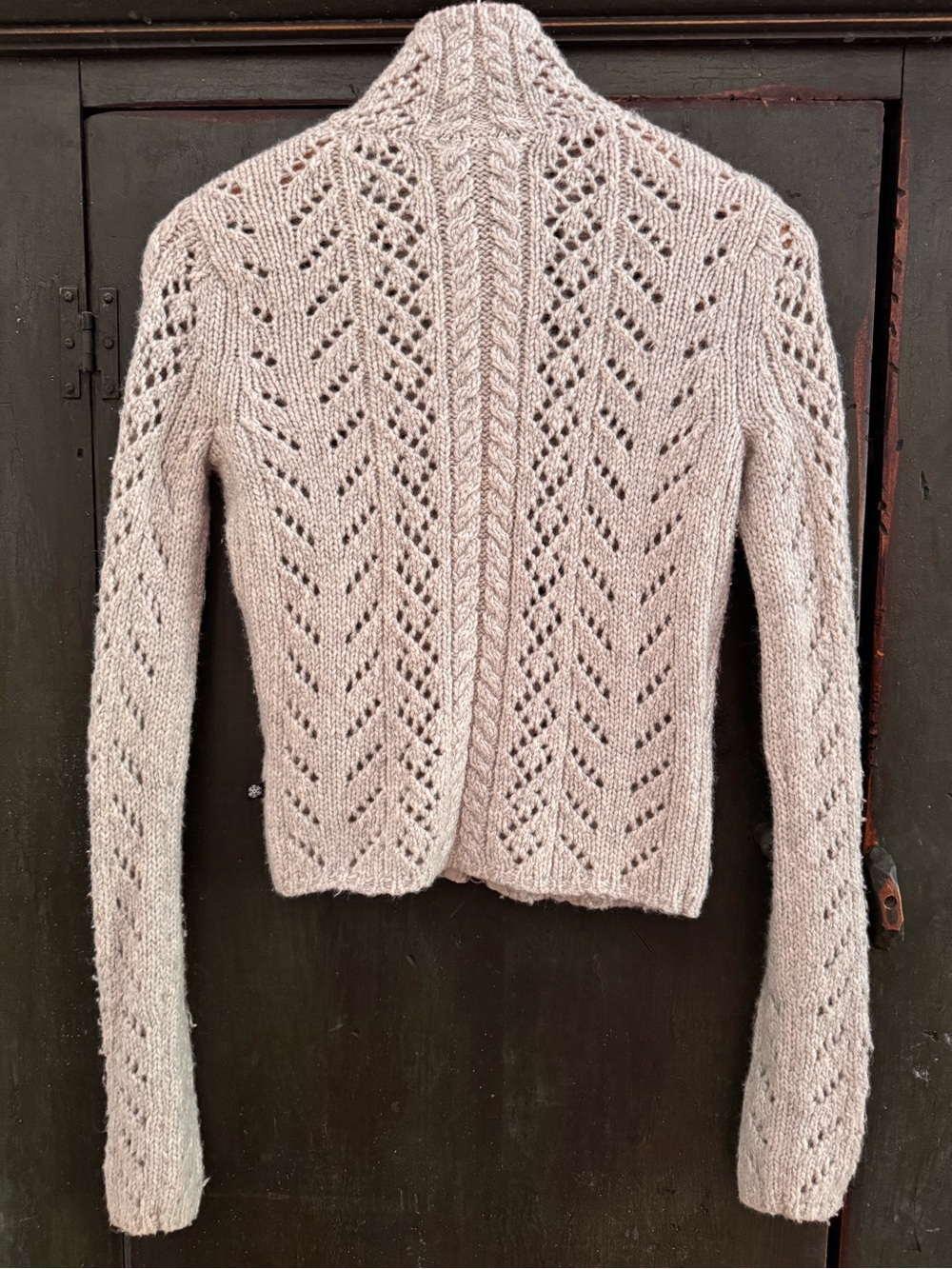 VTG Y2K Abercrombie & Fitch Pointelle Lambswool Zip Cardigan Sweater Small - Picture 7 of 14